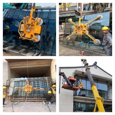 levantador de cristal del vacío de la rotación 400kg del levantador de cristal eléctrico del panel con los lechones 4pcs
