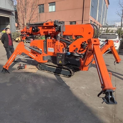 3 t de energía de la batería 9,7 m de altura de elevación Crawler grúa de araña con cesta de rotación