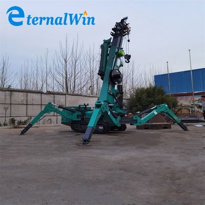 Grúa araña con fuente de alimentación eléctrica y diésel con alcance de pluma telescópica
