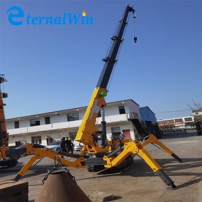 Grúa de araña amarilla de 1,2 toneladas de energía eléctrica y diésel