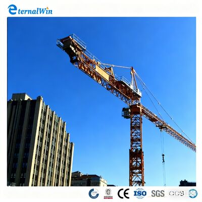 Grúa torre de techo plano con características de seguridad para la construcción de edificios de gran altura a bajo costo