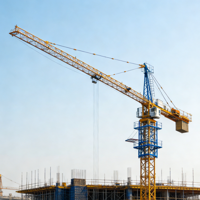 Grúa Torre de Servicio Pesado con Potencia de Motor de 30 KW, Control Remoto y de Cabina, Ofreciendo Rendimiento en Construcción